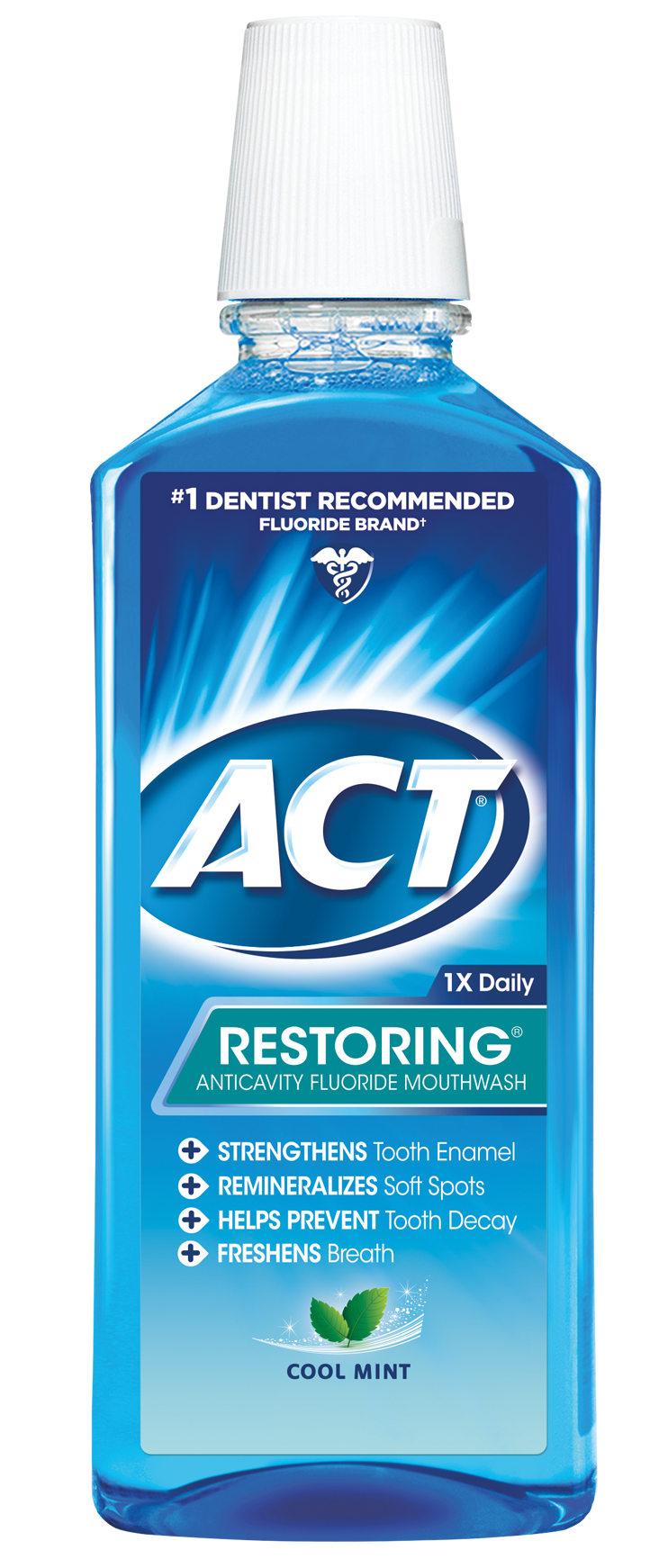 ACT® Cool Mint Restoring™ Anticavity Fluoride Mouthwash