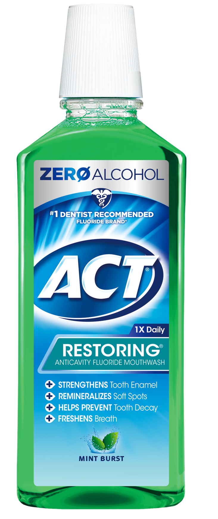 ACT® Mint Burst Restoring™ Anticavity Fluoride Mouthwash